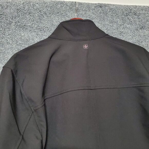 NEW Swiss Tech Softshell Jacket Mens Large Rich Black Full Zip Water Resistant - Picture 4 of 11